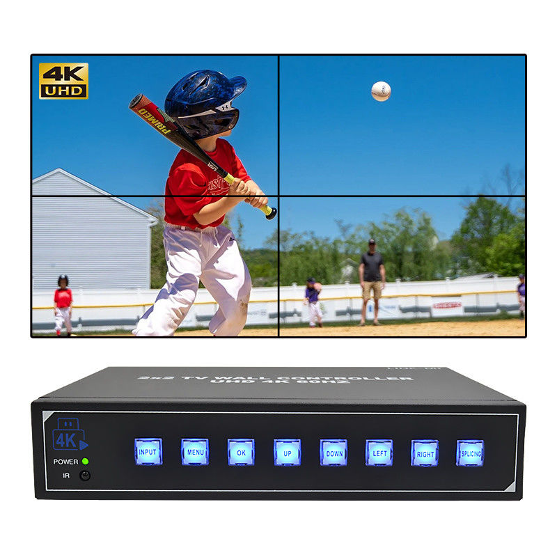 4K60 2x2 Video Duvar Denetleyicisi 4 Splicing TV Desteği 1x2 1x3 1x4 4x1 3x1 2x1 UHD TV Duvar İşlemcisi