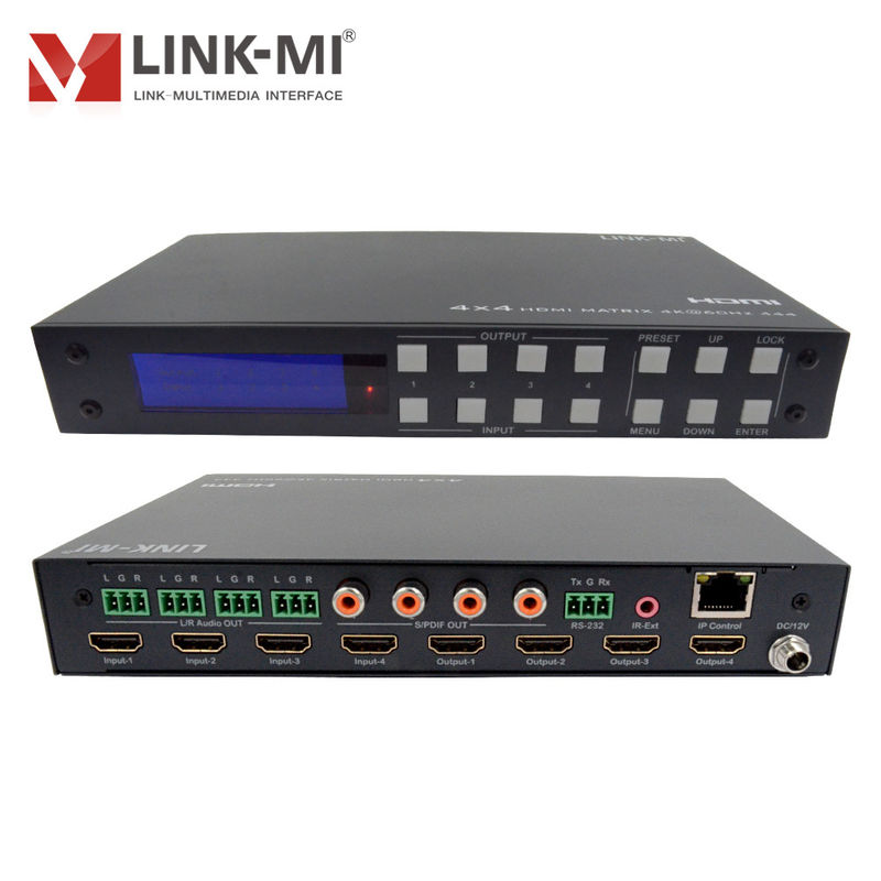 4K 4x4 HDMI Matrix HDCP 2.2 ve DCI-P3/Rec.2020 Renk Uzayı Destek ile HDMI 2.0b Matrix